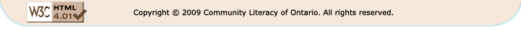 Copyright 2007 Community Literacy of Ontario